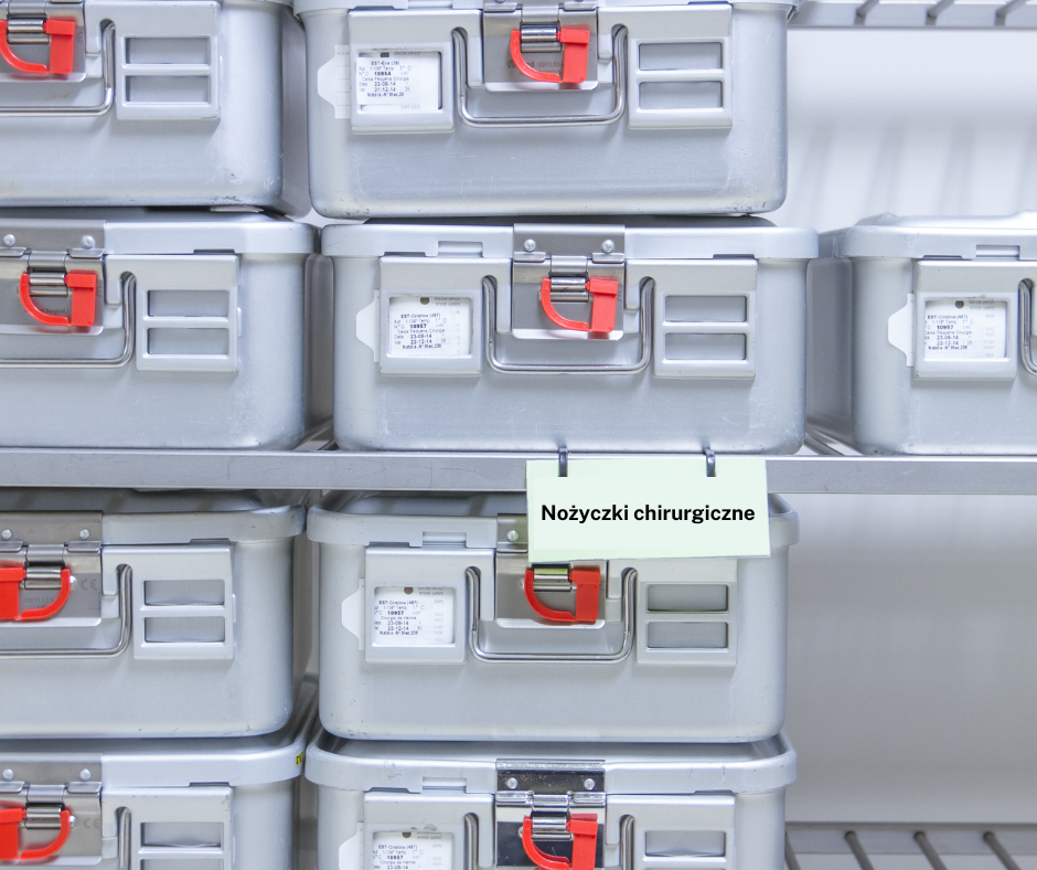 Przechowywanie narzędzi chirurgicznych - nożyczki