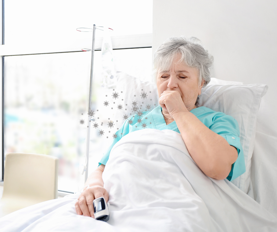 Kaszląca pacjentka w szpitalu